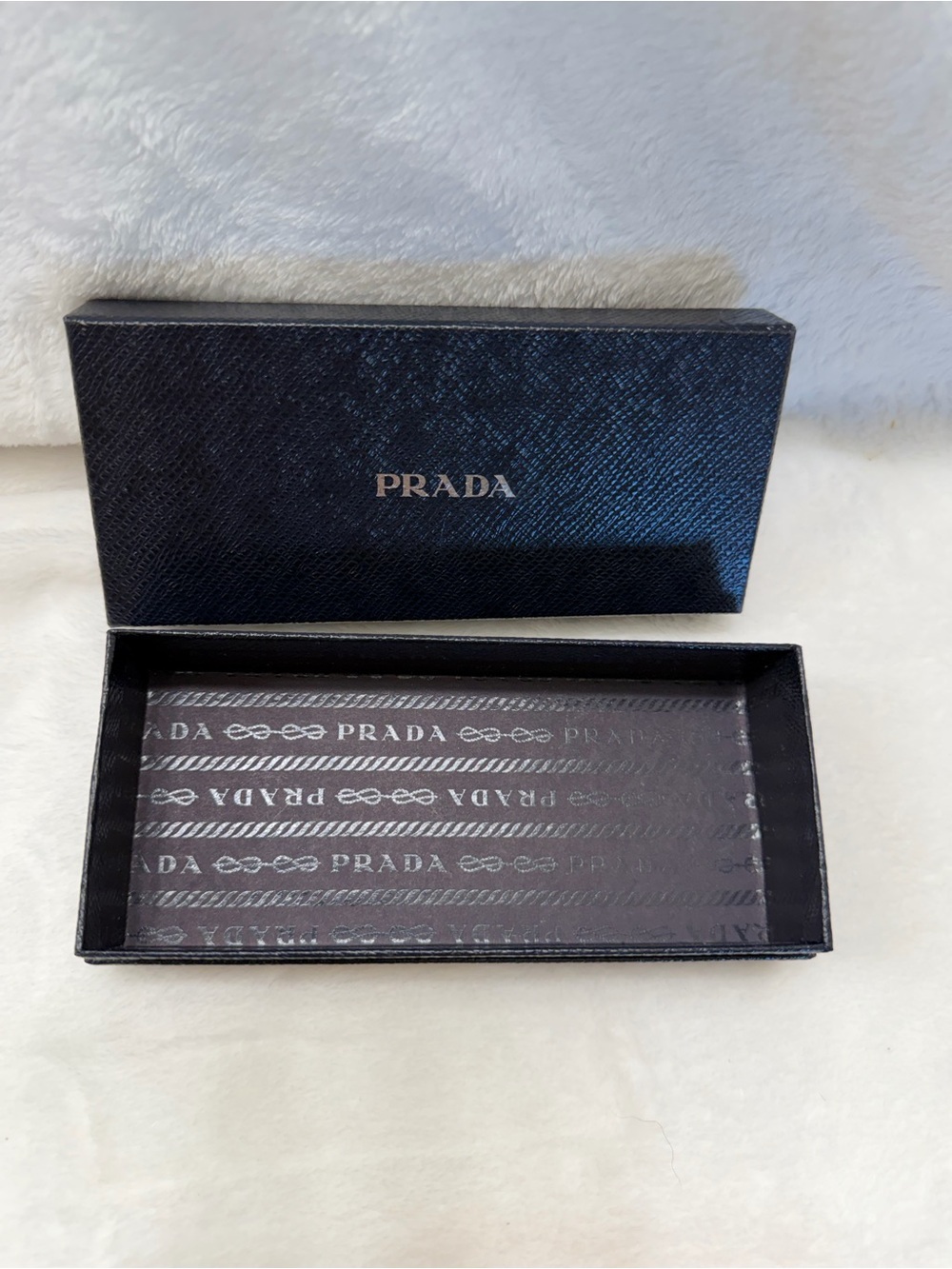 Prada sunglass box blue with Prada logo